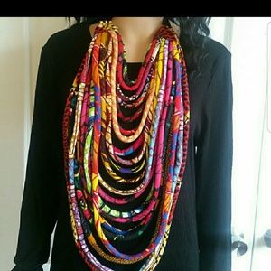 🔥Long Ankara Rope Necklace. Handmade